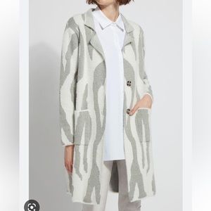 Lysse Precious Sweater Coat in Antique Jacquard Snow White